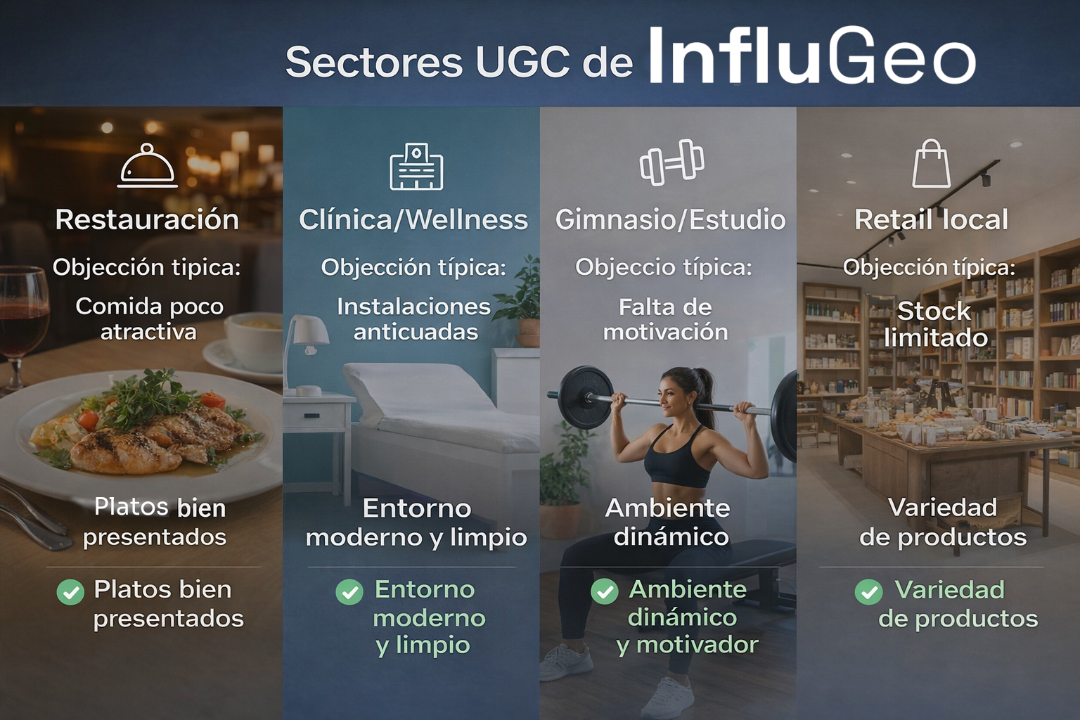 Sectores locales que trabajan campañas UGC con Influgeo